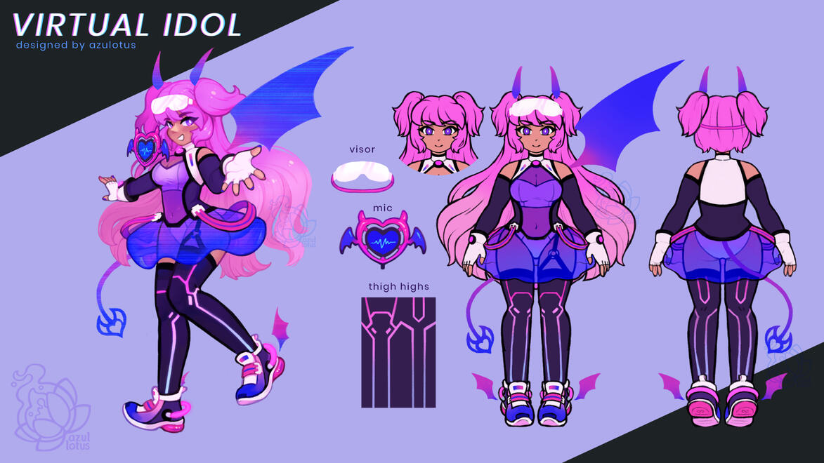 &quot;Virtual Idol&quot; Character design originally created for a competition hosted by Ironmouse.