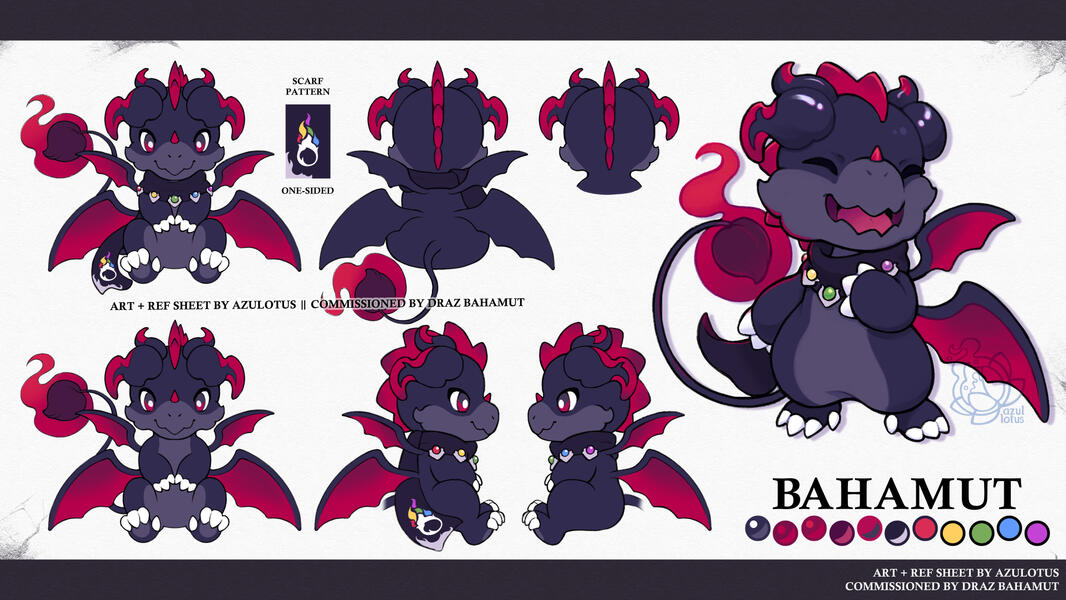 &quot;Bahamut&quot; Mascot design for a content creator DrazBahamut default form and turnaround.