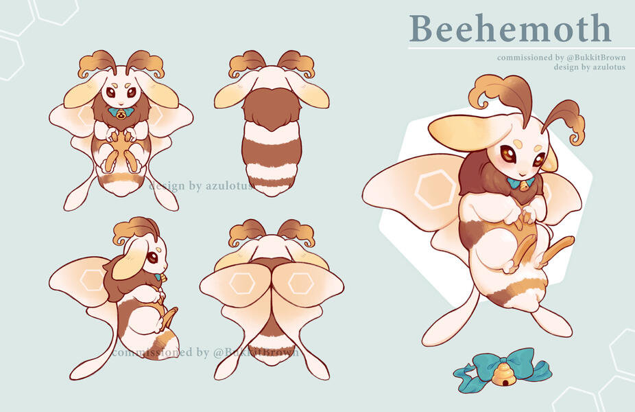 Beehemoth. A combination of moth+bee+bunny mascot for BukkitBrown.
