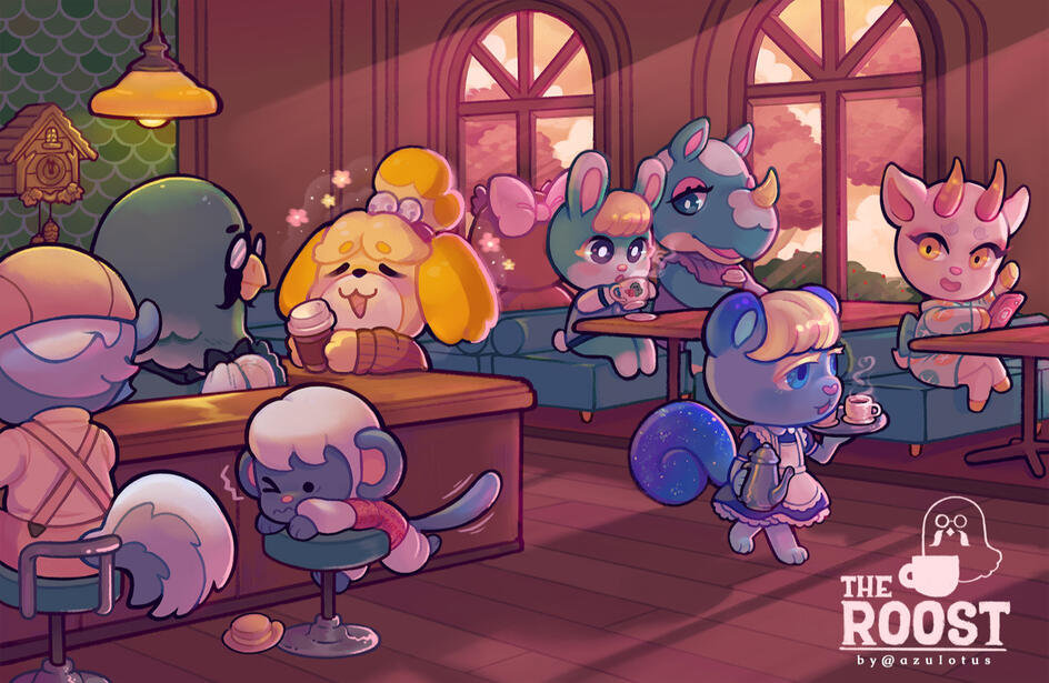 &quot;The Roost&quot; Fanart inspired by the cafe in Animal Crossing: New Horizons.