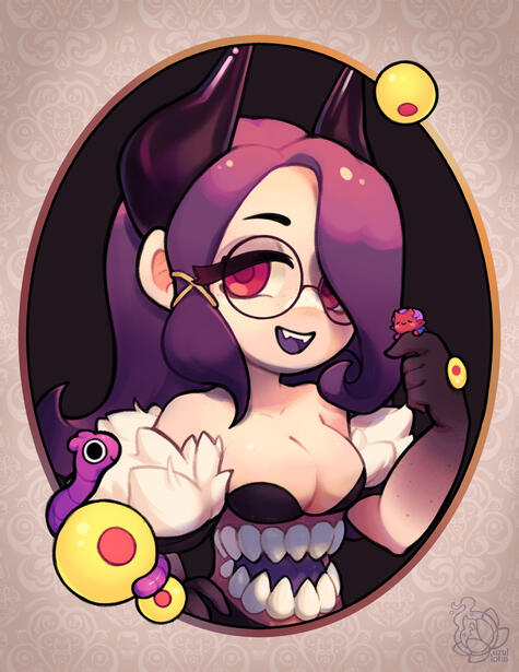 "Worm" Fanart of Giwi, a woman who has been taken over by a worm parasite from hell.