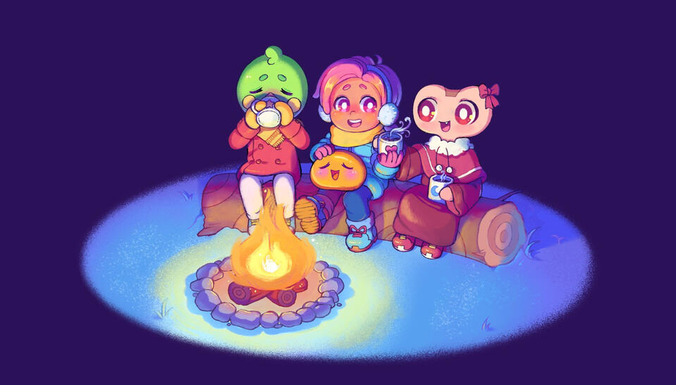 "Winter" Winter themed illustration for posting to the game's social media and used for the OST album art.