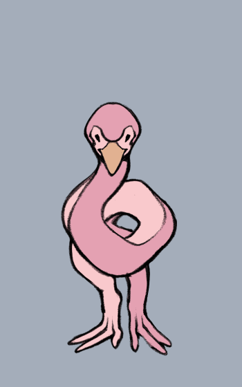 "Distorted Flamingo Walk Cycle"